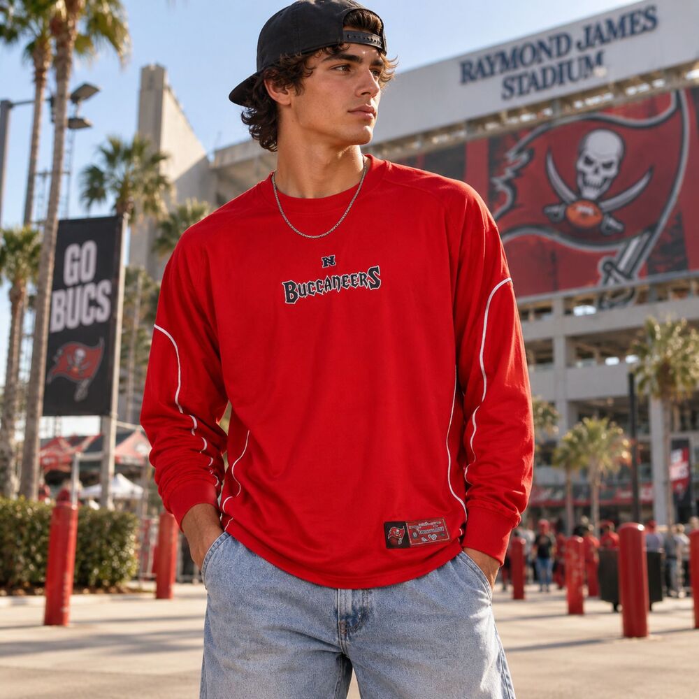 Vintage Tampa Bay Buccaneers Shirt Mens M NFL Red Embroidered Y2K Pullover